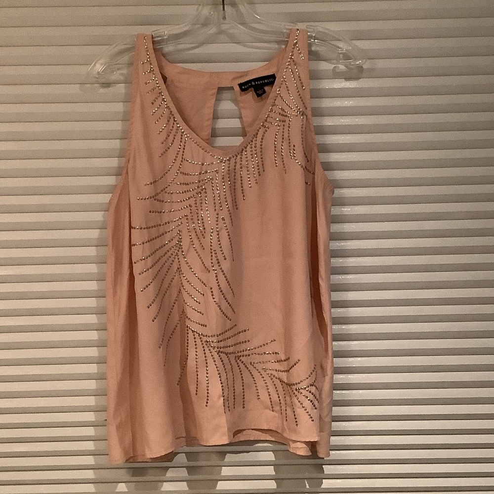 Rock & Republic Pink Beaded Tank Top
